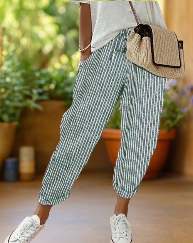 Charlotte | Stripe Drawstring Trousers