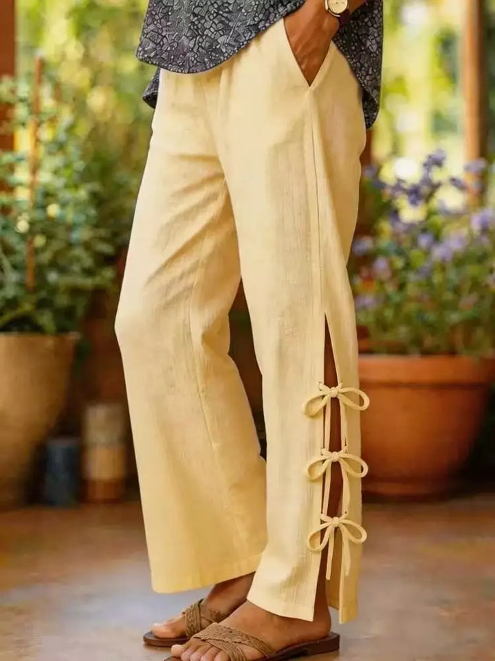 Chloe | Side Split Wide-Leg Trousers