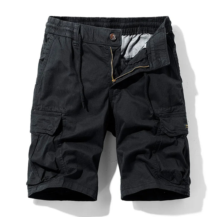 Mannen zomer nieuwe katoenen cargoshorts herenmode casual multi-zakken shorts broek elastische taille ademende joggers shorts mannelijk