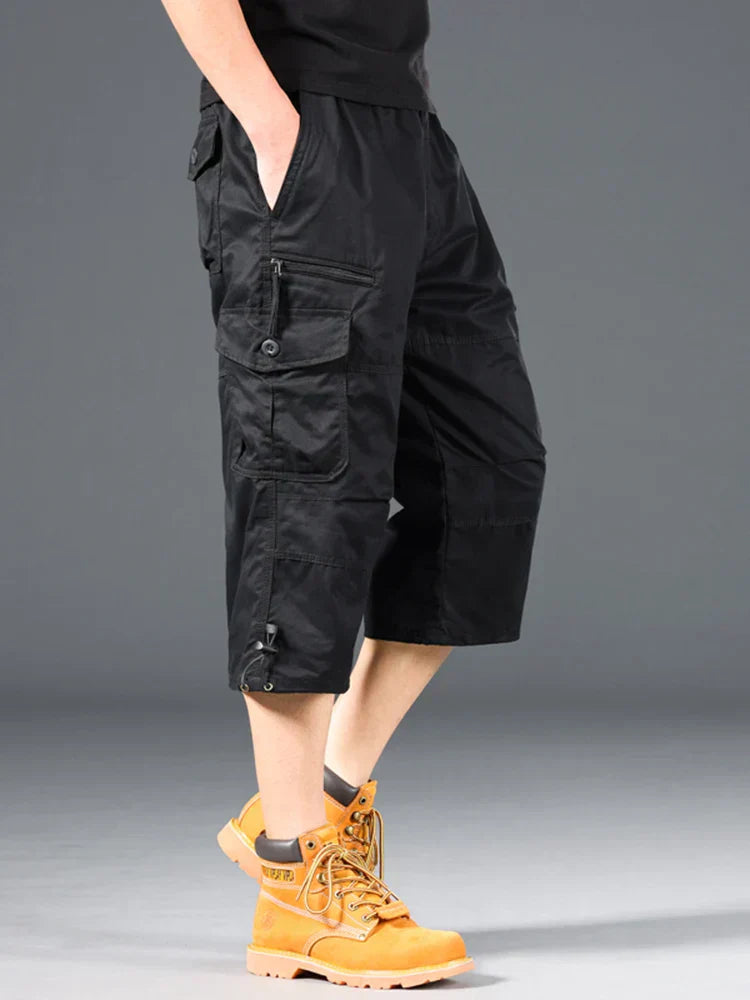 Michael | Long Cotton Cargo Shorts