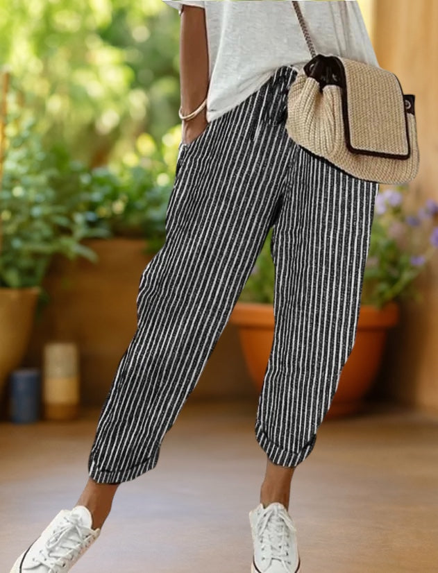 Charlotte | Stripe Drawstring Trousers