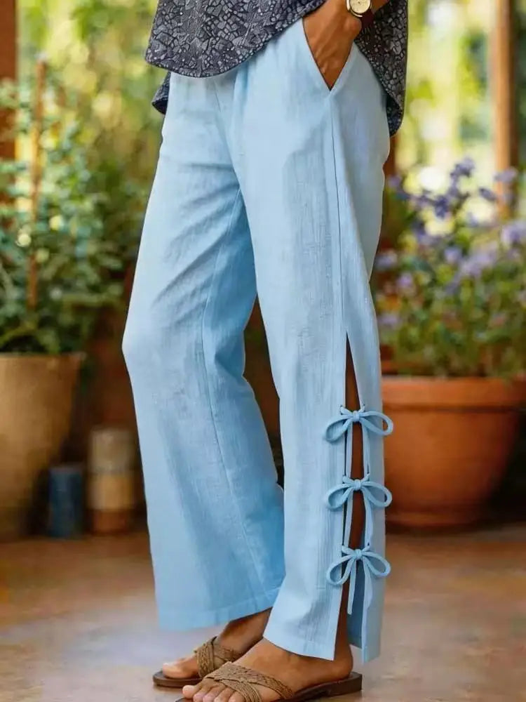 Chloe | Side Split Wide-Leg Trousers