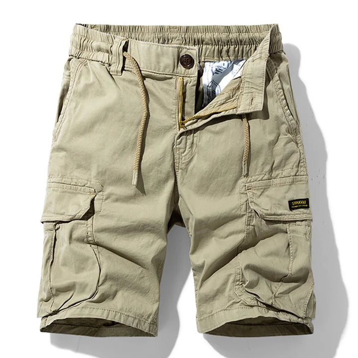 Mannen zomer nieuwe katoenen cargoshorts herenmode casual multi-zakken shorts broek elastische taille ademende joggers shorts mannelijk