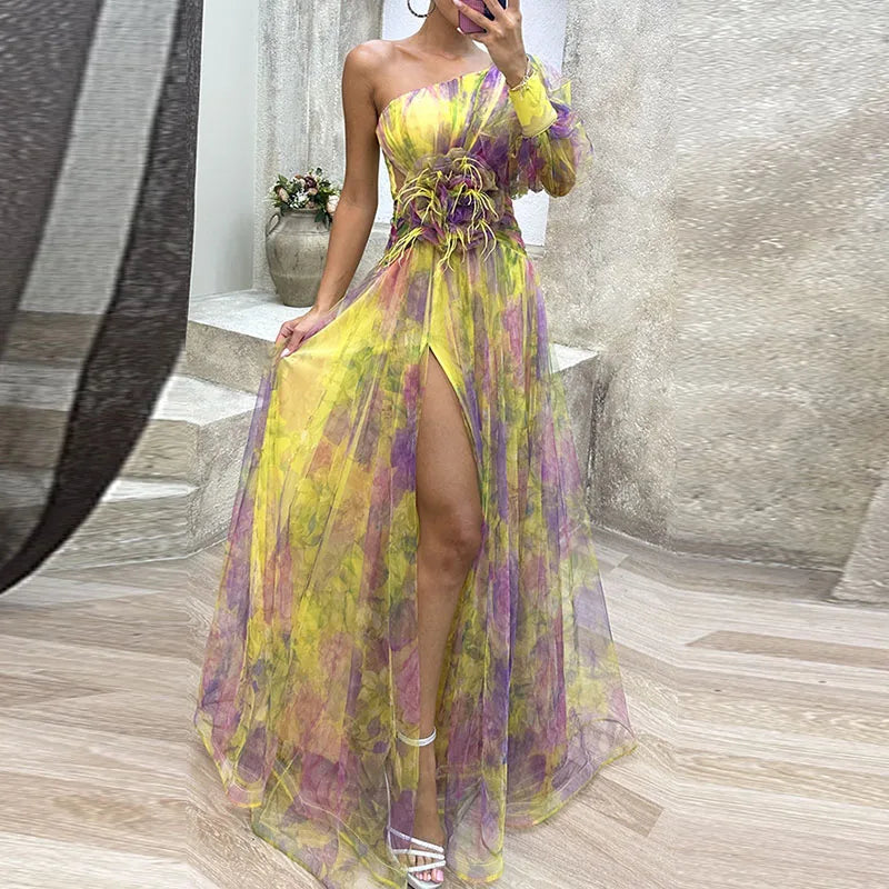 Maureen | Women's Flowy Maxi Dress — Multicolor Elegance
