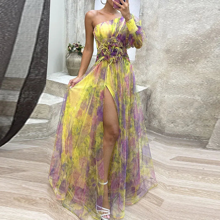 Maureen | Women's Flowy Maxi Dress — Multicolor Elegance