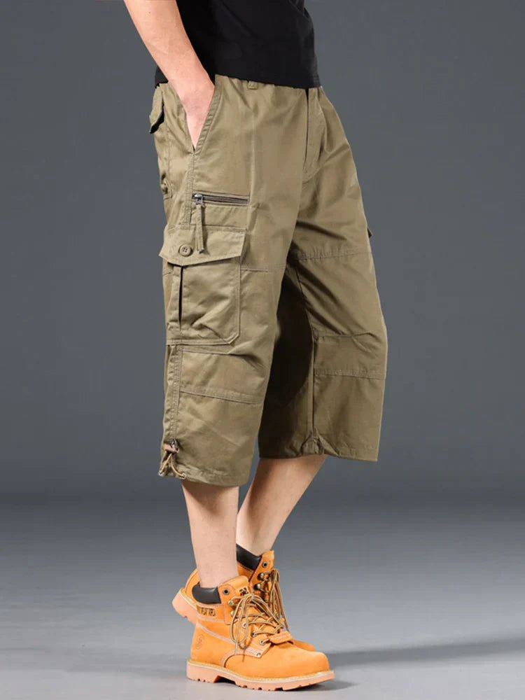 Michael | Long Cotton Cargo Shorts