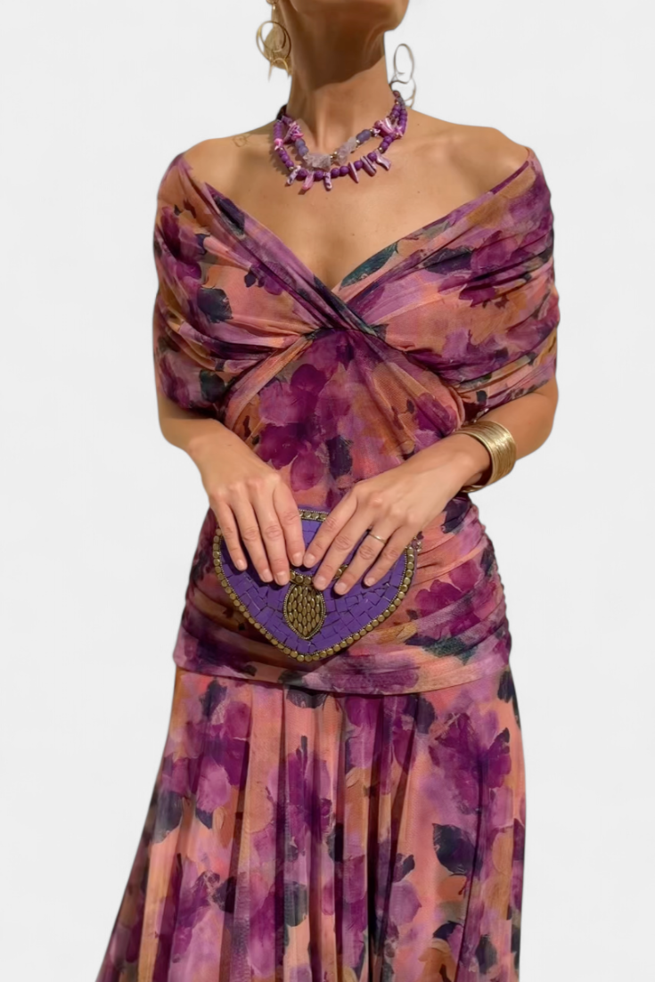 Abigail | Women's Floral Maxi Dress — V-Neck Occasion