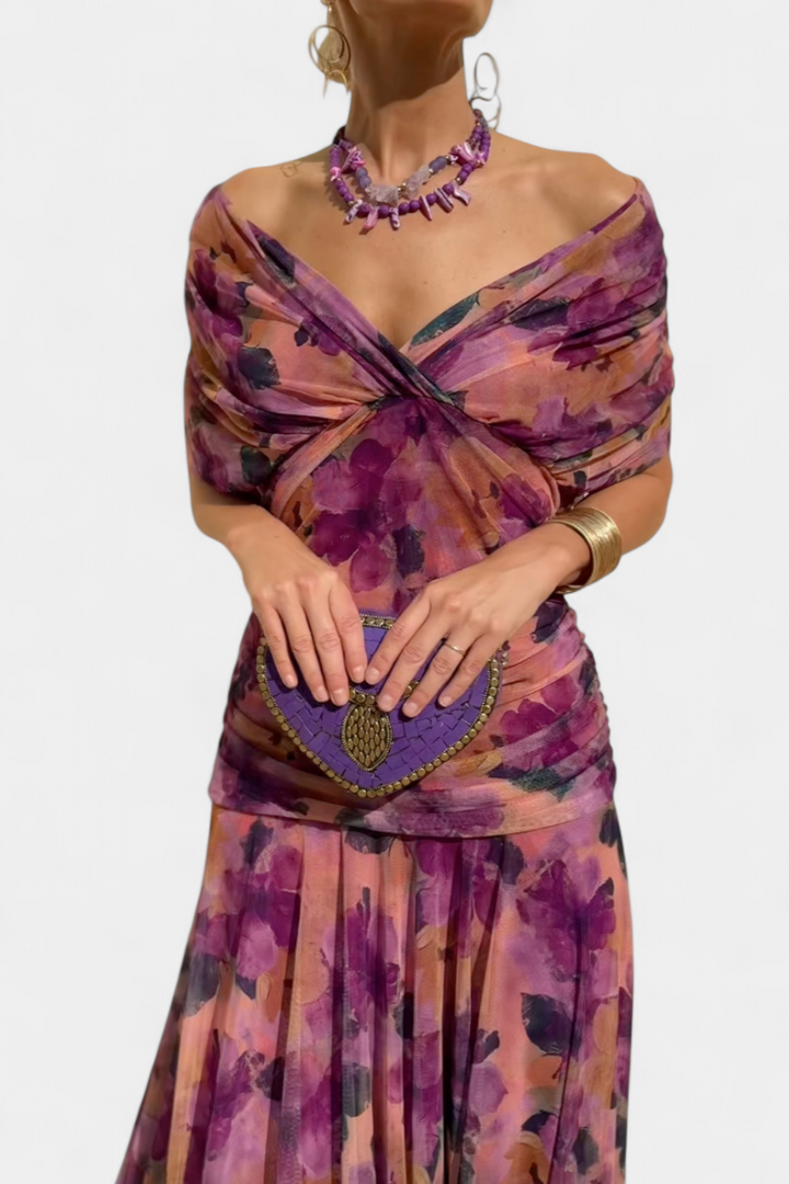 Abigail | Women's Floral Maxi Dress — V-Neck Occasion