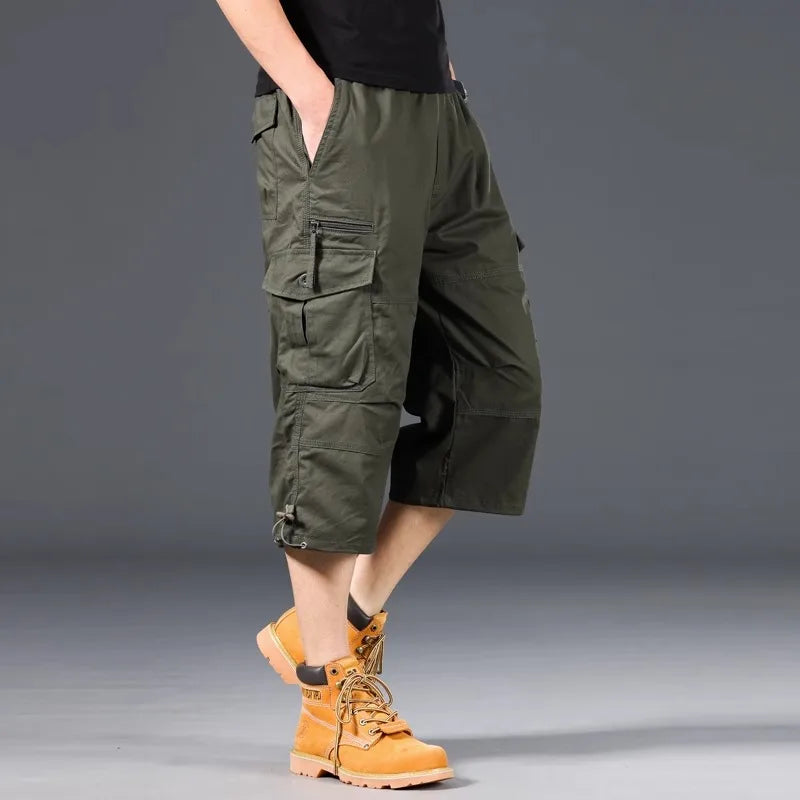 Michael | Long Cotton Cargo Shorts