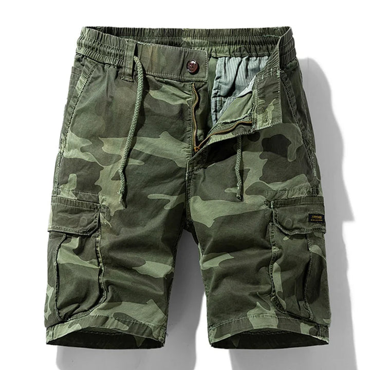 Mannen zomer nieuwe katoenen cargoshorts herenmode casual multi-zakken shorts broek elastische taille ademende joggers shorts mannelijk