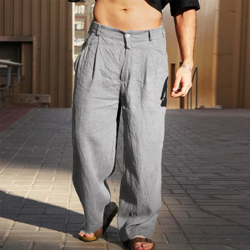 Mike | Linen Wide Leg Trousers
