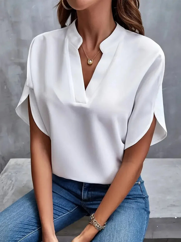 Alice | Women's Elegant V-Neck Blouse — Relaxed Fit