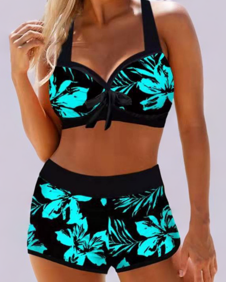 Sherry™ | Floral High-Waist Swimsuit