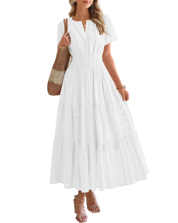 Elara™ | Boho A-Line Maxi Dress