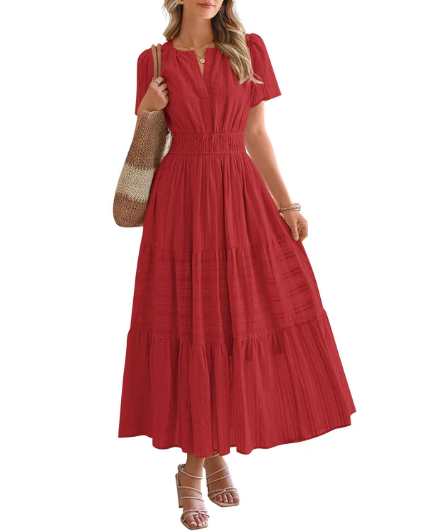 Elara™ | Boho A-Line Maxi Dress