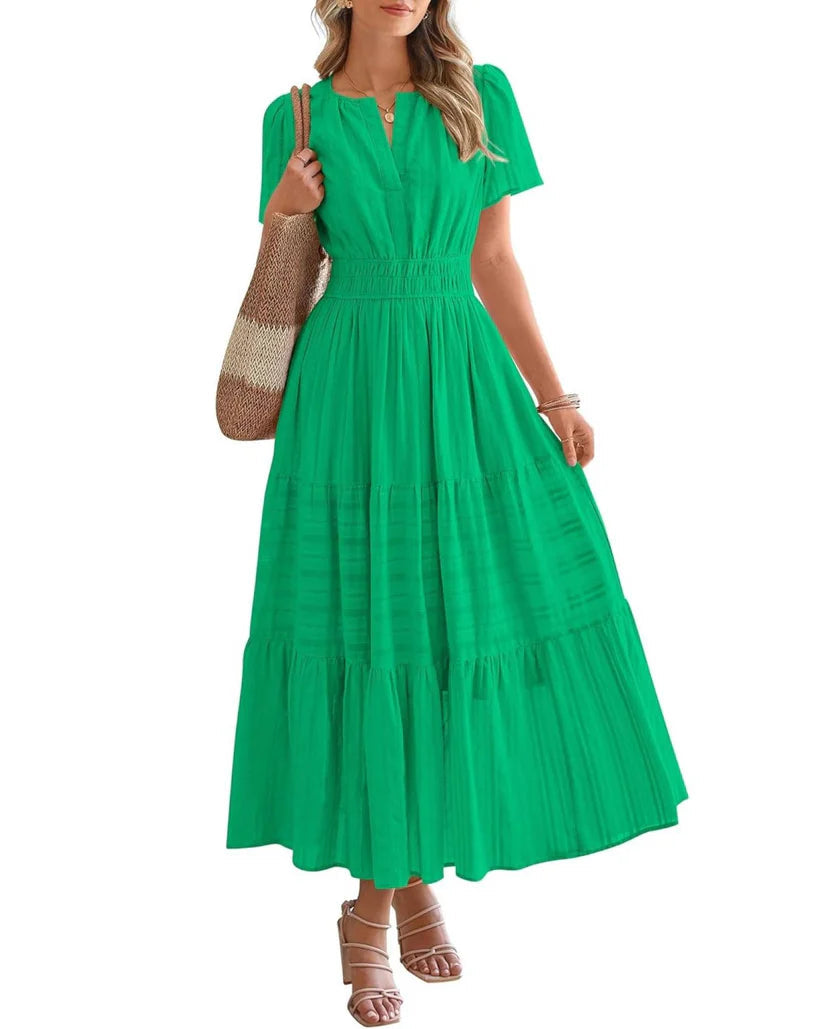Elara™ | Boho A-Line Maxi Dress
