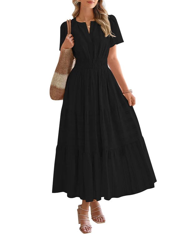 Elara™ | Boho A-Line Maxi Dress