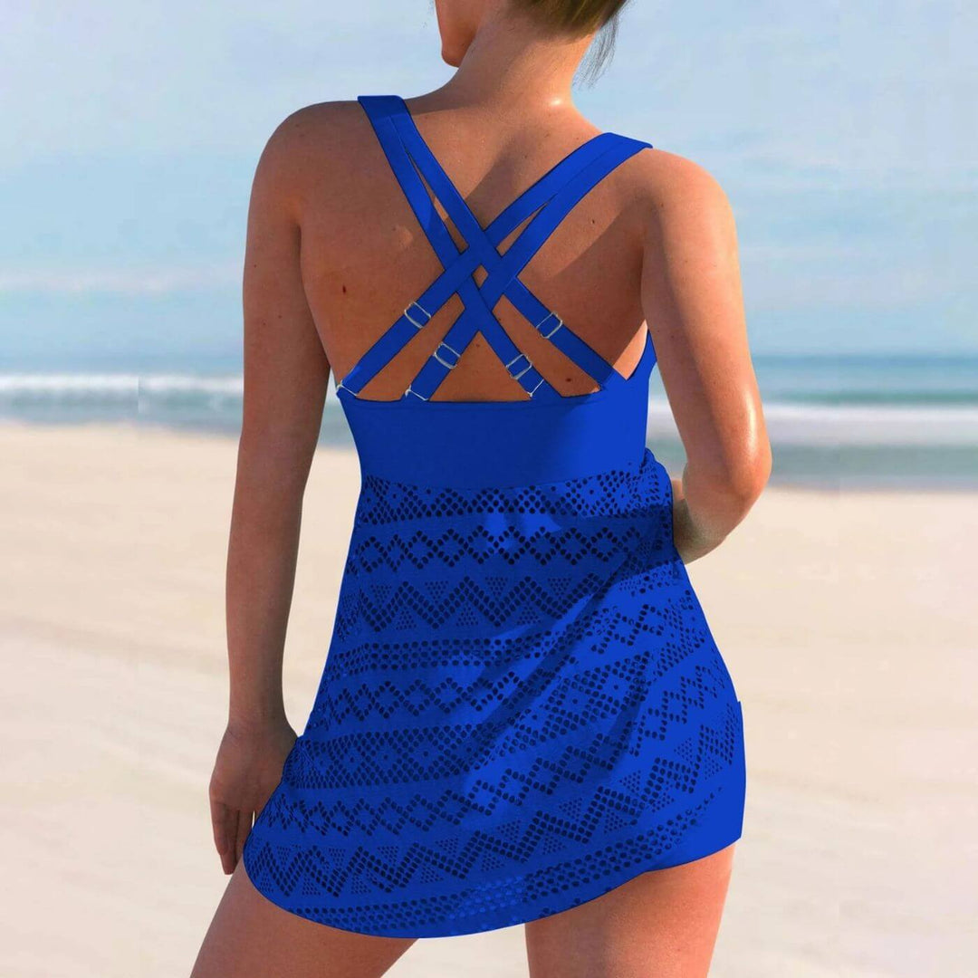 Ava  | Ruched Tankini Swim Dress