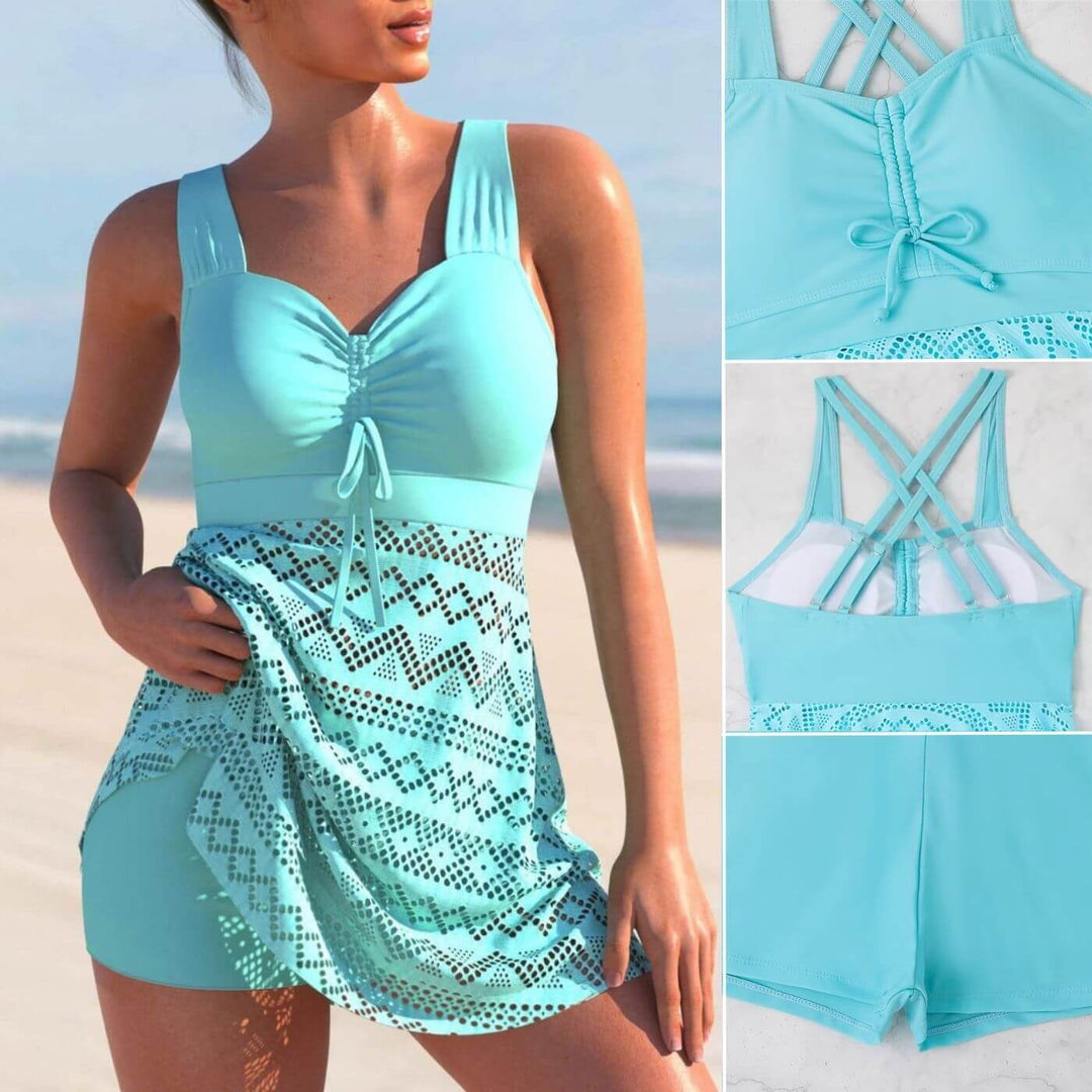 Ava  | Ruched Tankini Swim Dress