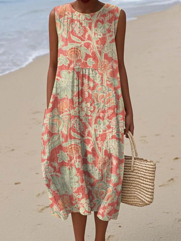 Beth™ | Women's Floral Midi Dress — Relaxed Botanical Fit