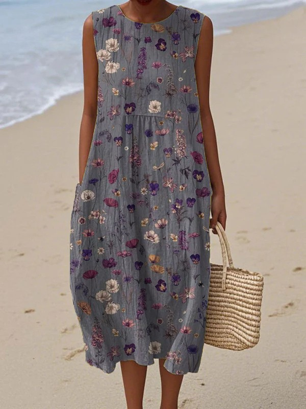 Gwen™ | Women's Floral Midi Dress — Relaxed Everyday Elegance