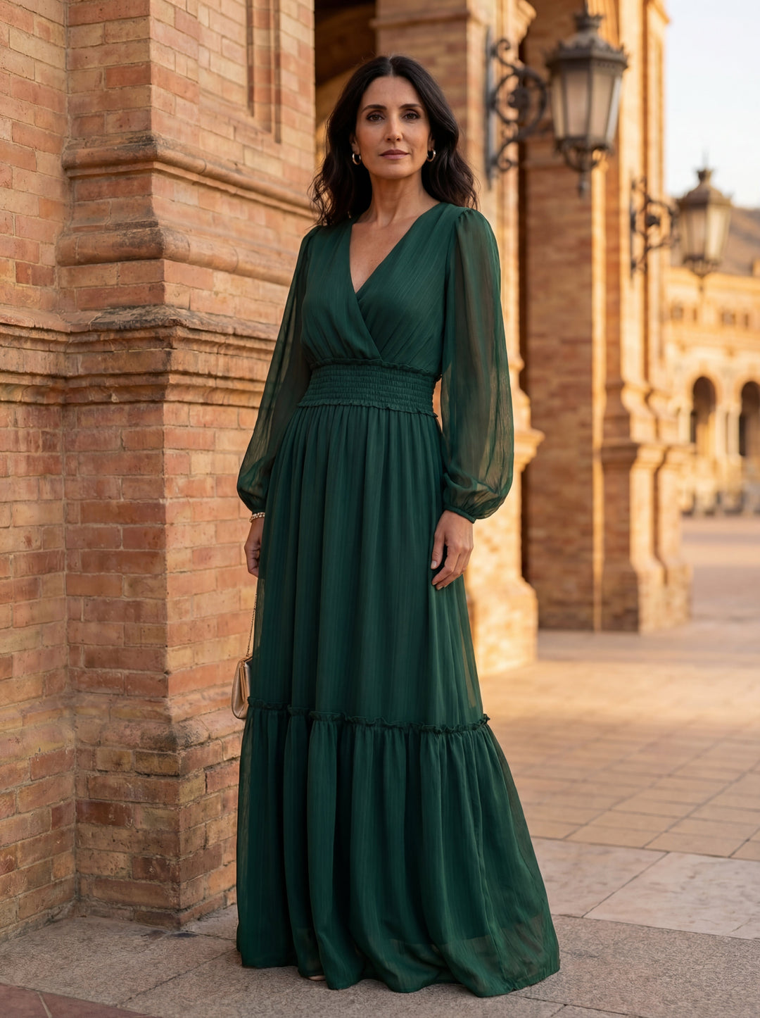 Isabella | Chiffon Dress with V-Neck