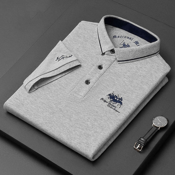 Flynn | Men's Embroidered Contrast Collar Polo Shirt