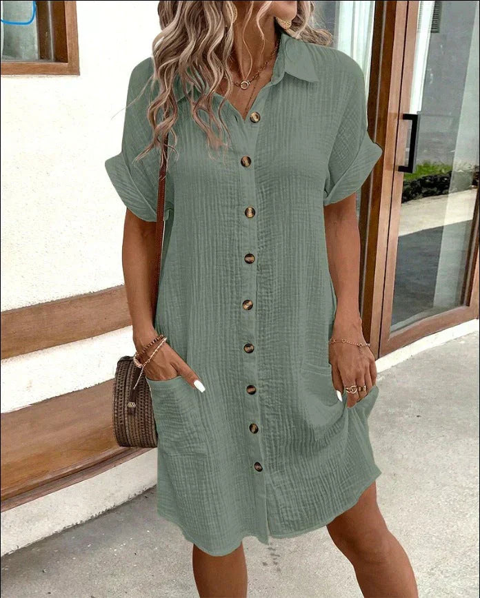 Beatrice | Women's Relaxed Polo Dress — Casual Elegance