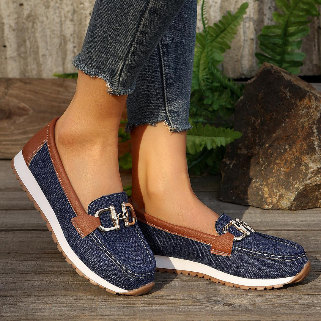 Ellie - Women's Flat Buckle Loafers for Everyday Wear