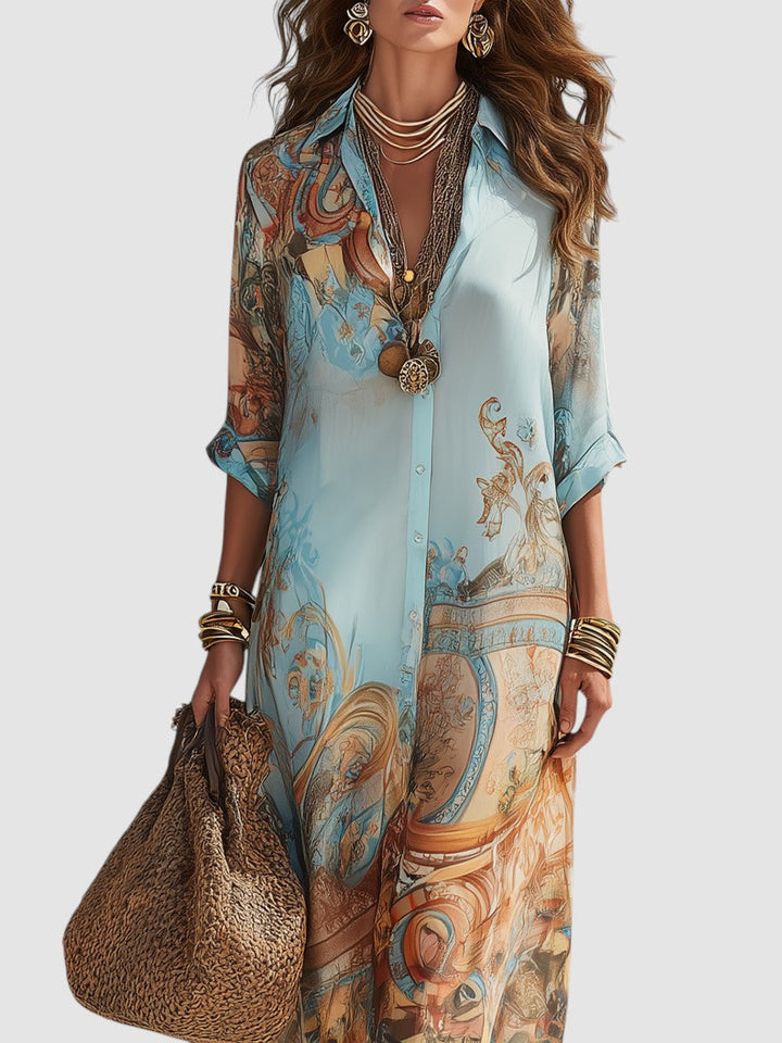 Elizabeth | Mediterranean Maxi Dress