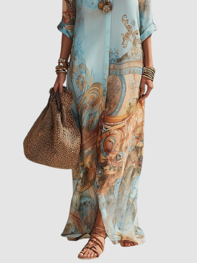 Elizabeth | Mediterranean Maxi Dress