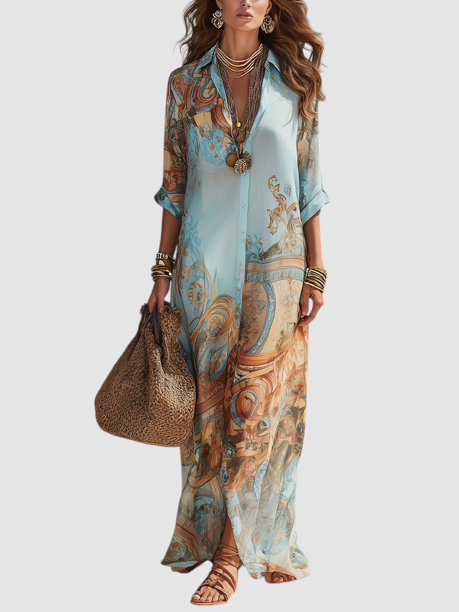 Elizabeth | Mediterranean Maxi Dress