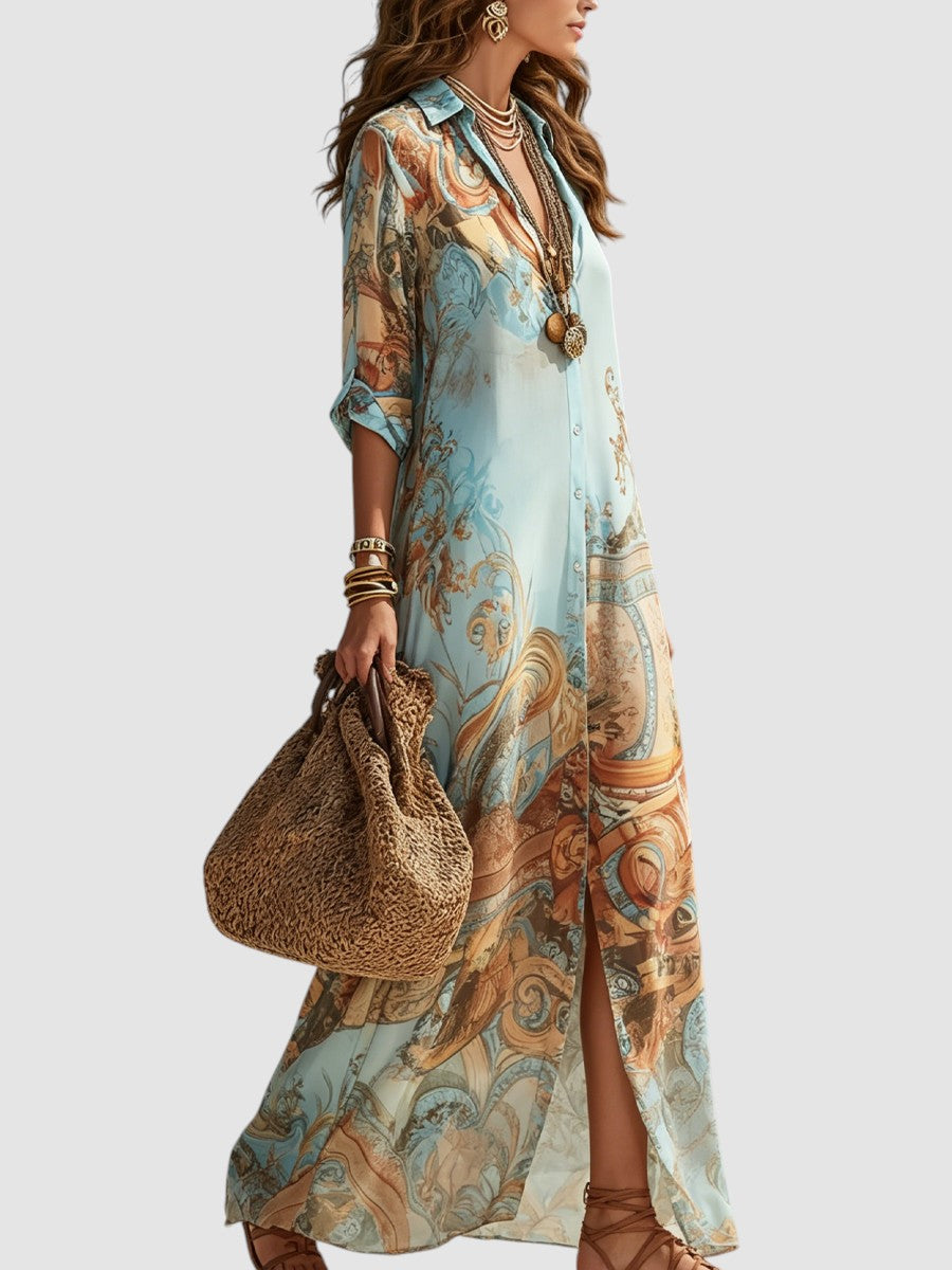 Elizabeth | Mediterranean Maxi Dress