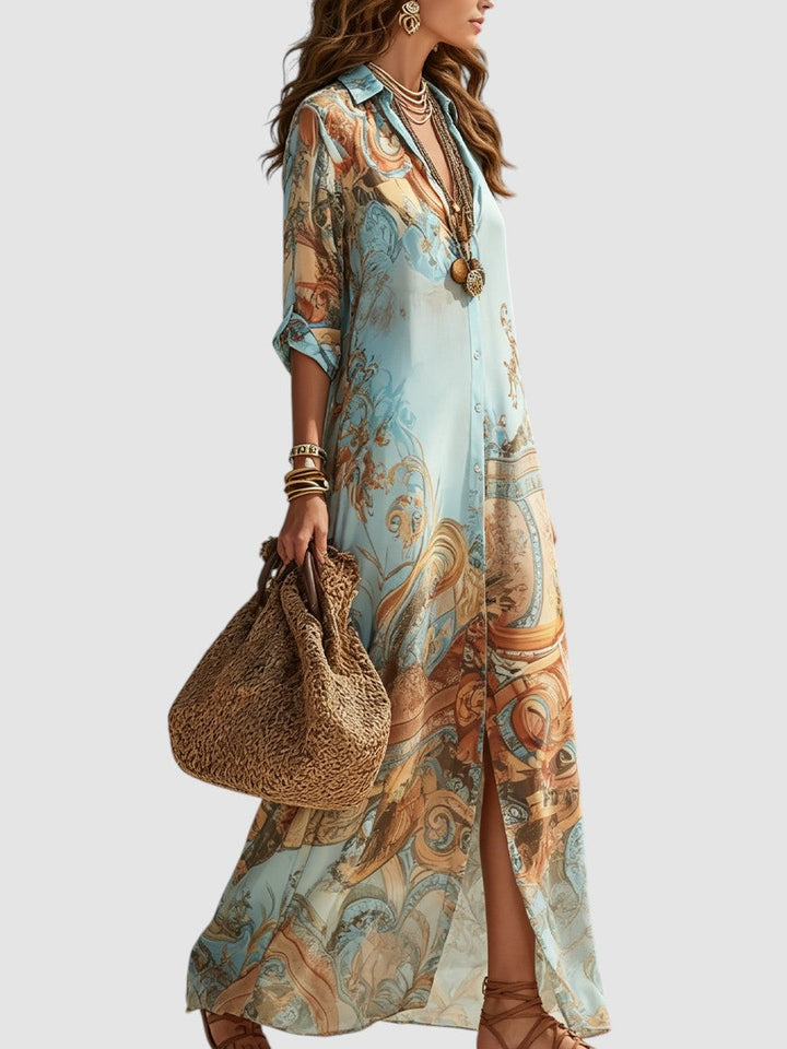 Elizabeth | Mediterranean Maxi Dress