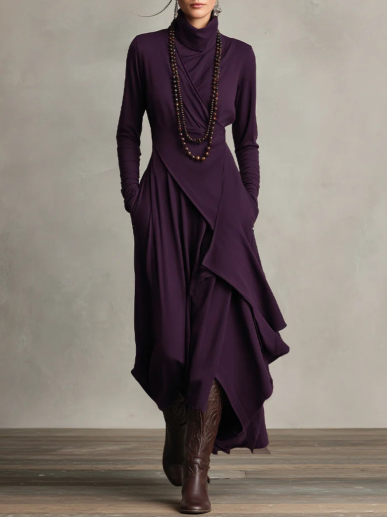 Sierra | Women's High Neck Flowing Maxi Dress — Elegant