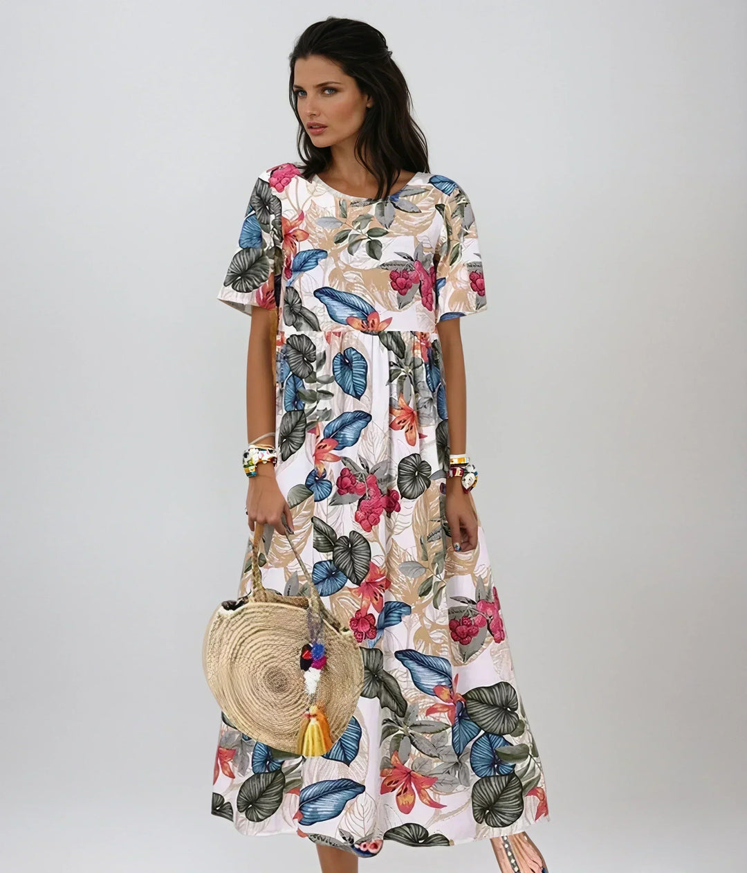 Lovi | Women's Floral Midi Dress — Elegant Summer Style