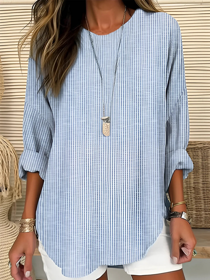Rhea | Women's Striped Casual Blouse — Relaxed Everyday Fit