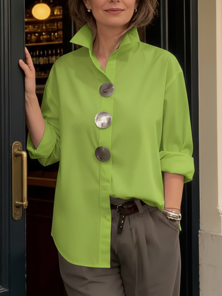 Layla | Statement Button Stand Collar Blouse