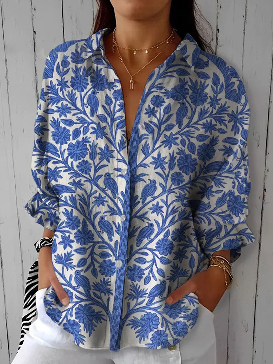 Caitlin | Blue Garden Blouse