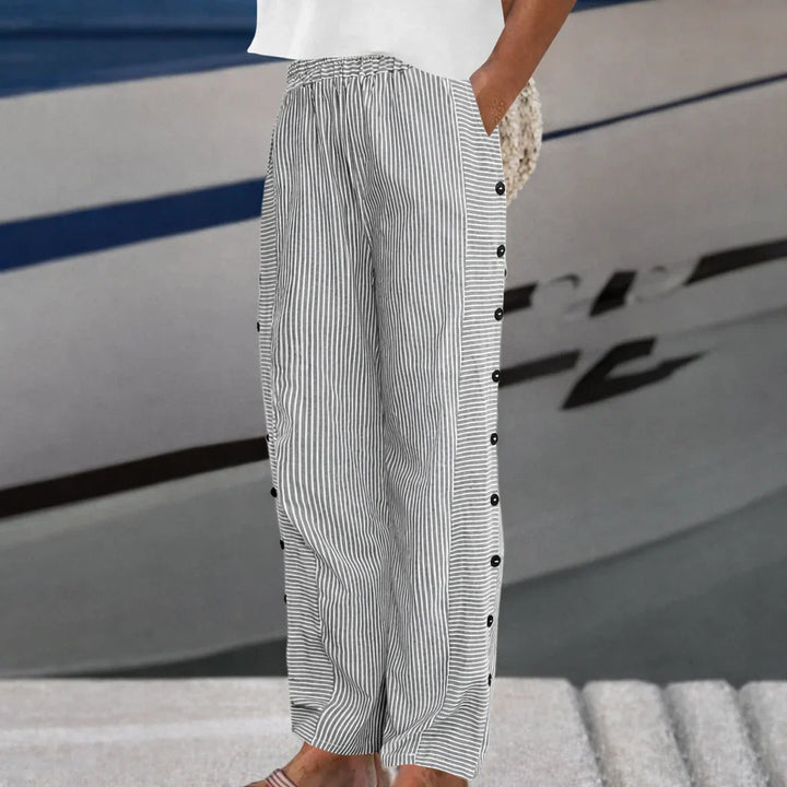 Molly | Women's Striped Coastal Trousers with Pockets