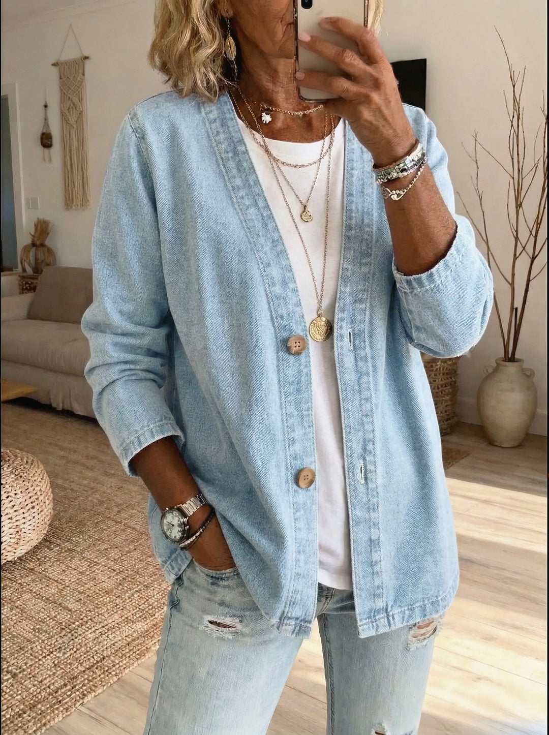 Dana™ | Denim Button Cardigan
