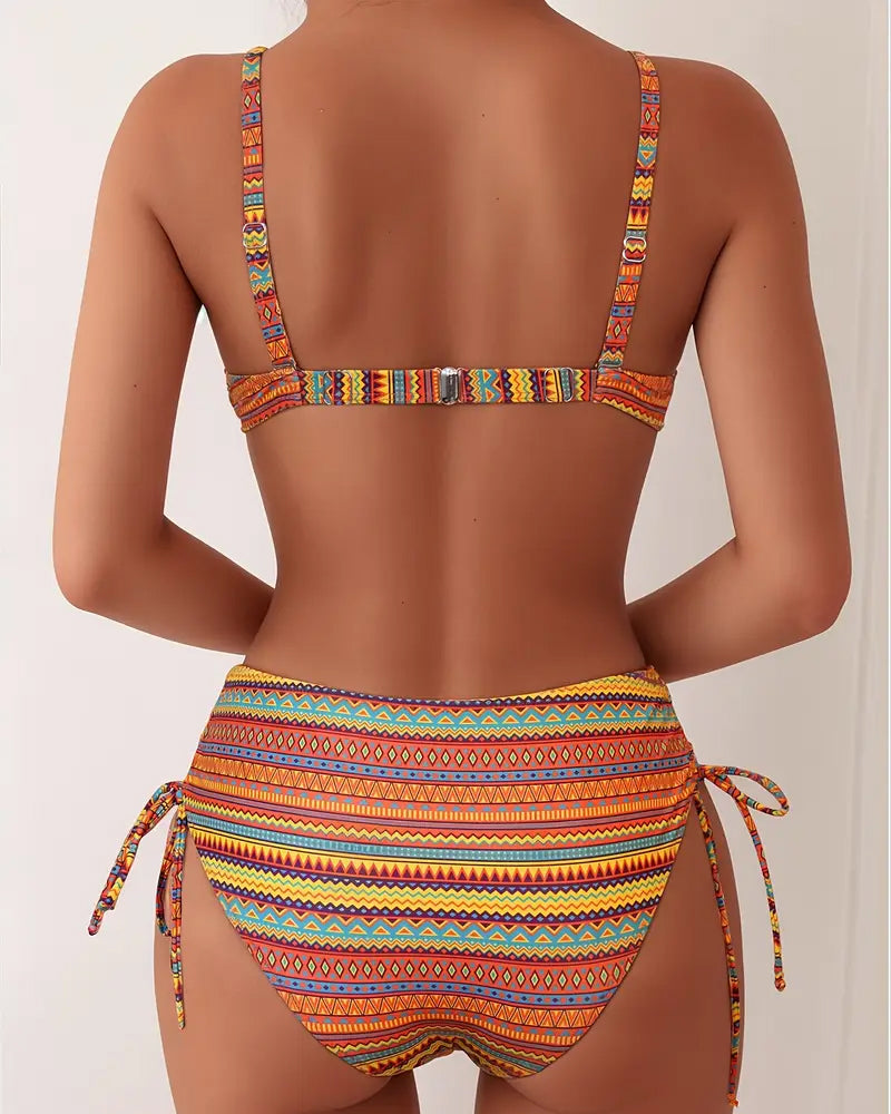 Dixie | Two Piece Swimsuit with Striped Print