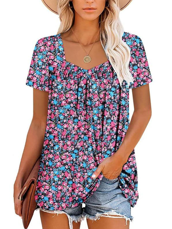 JANET | Women's Printed Short-Sleeve Top — Relaxed Fit