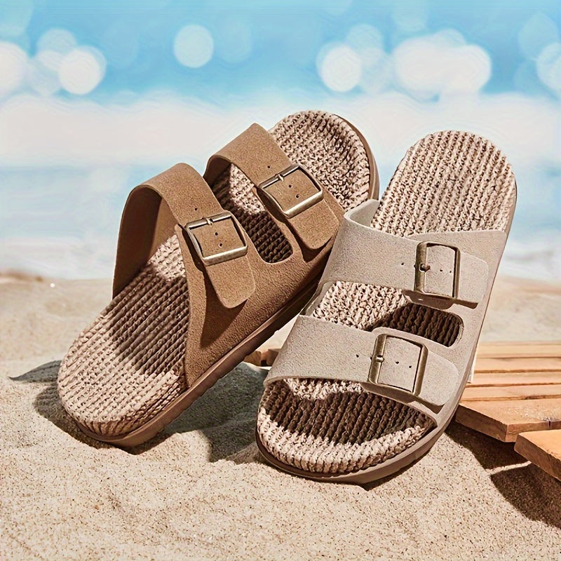 Romeo | Men's Woven Double-Buckle Footbed Sandals