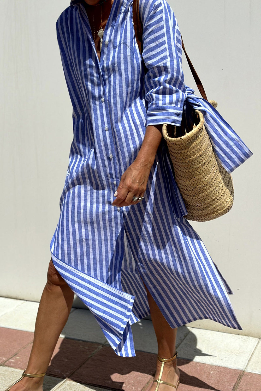 Sophia | Women's Striped Shirt Dress — Relaxed Summer Style
