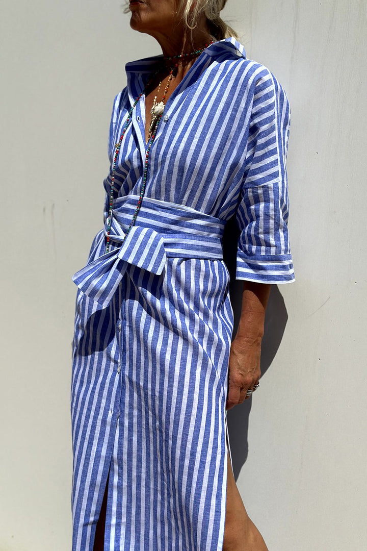 Sophia | Women's Striped Shirt Dress — Relaxed Summer Style