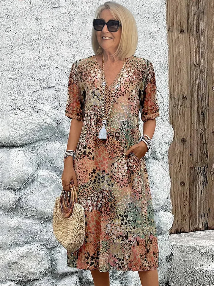 VERONICA | Women's Vibrant Midi Dress — Day-to-Night
