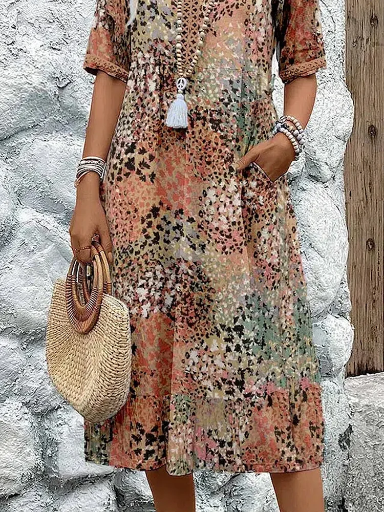 VERONICA | Women's Vibrant Midi Dress — Day-to-Night