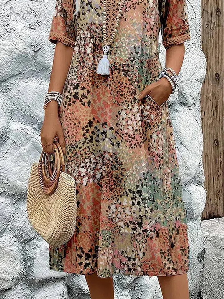VERONICA | Women's Vibrant Midi Dress — Day-to-Night