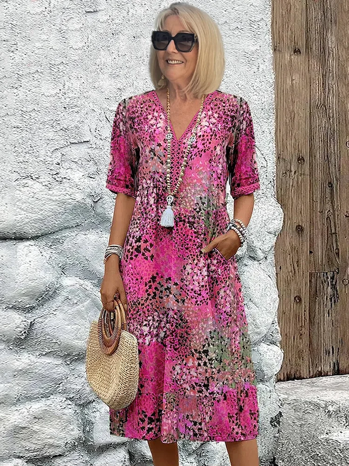 VERONICA | Women's Vibrant Midi Dress — Day-to-Night